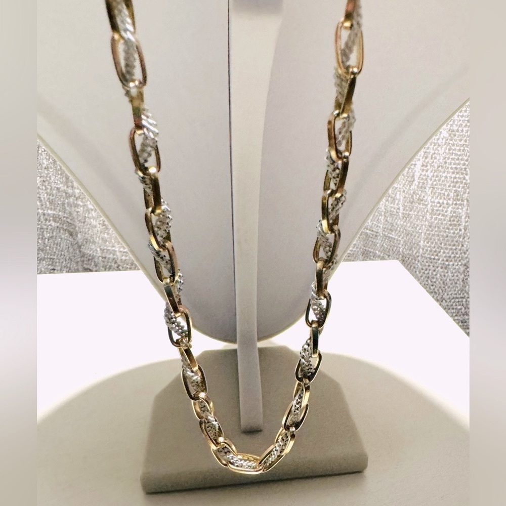 Gold-Tone Pendant Necklace with White Crystal Drops - Picture 4 of 4